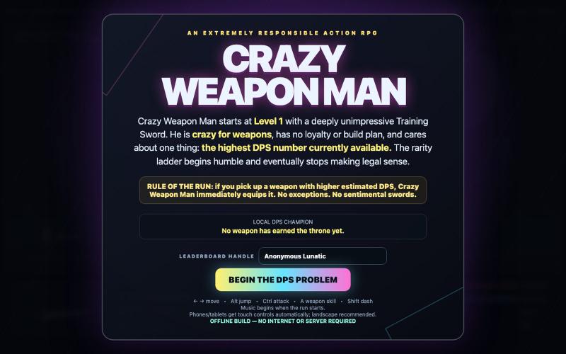 Crazy Weapon Man — screenshot