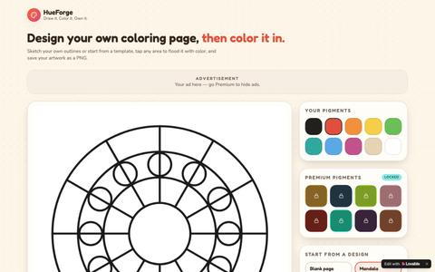 HueForge — Design & Color Your Own Coloring Pages — screenshot