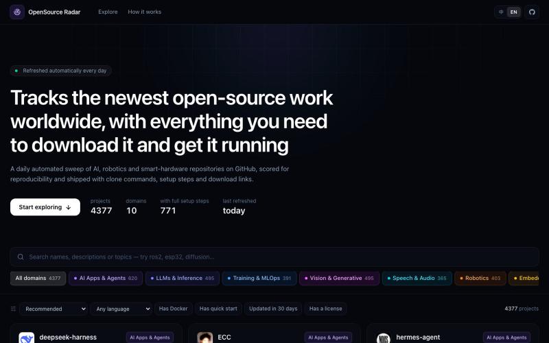OpenSource Radar · 开源雷达 — screenshot
