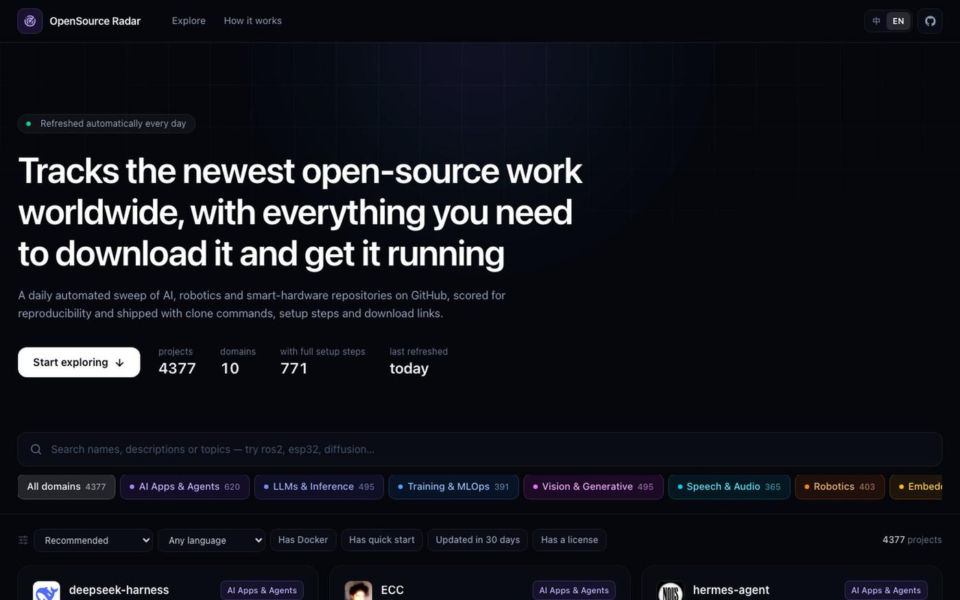 OpenSource Radar · 开源雷达 — screenshot