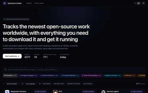 OpenSource Radar · 开源雷达 — screenshot