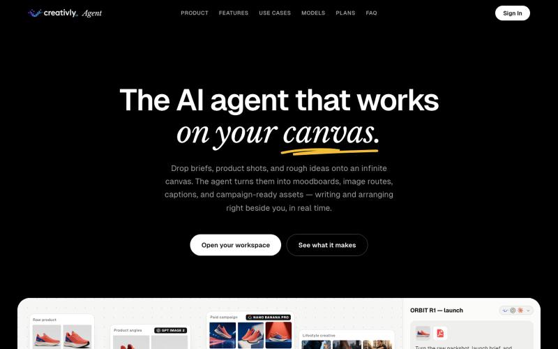 Creativly Agent — Creative work, multiplied | Creativly AI — screenshot