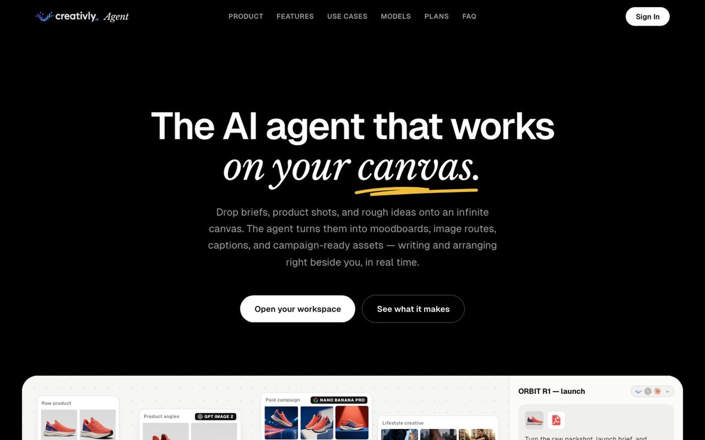 Creativly Agent — Creative work, multiplied | Creativly AI — screenshot