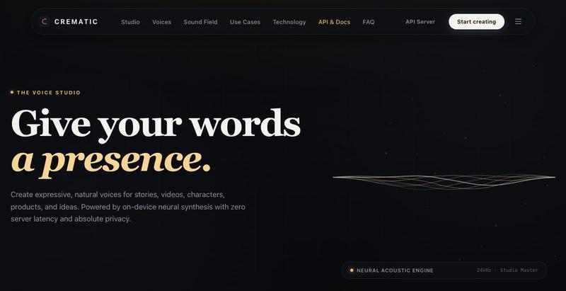 Crematic — The AI Voice Studio | On-Device Neural Text-to-Speech — screenshot
