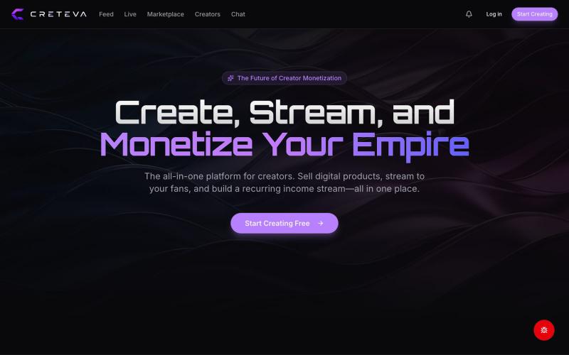 Creteva | The Premium Creator Platform — screenshot