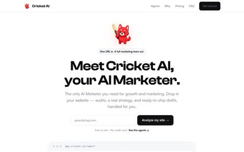 Cricket AI — Your AI Marketer for SEO, AI Search & Content — screenshot