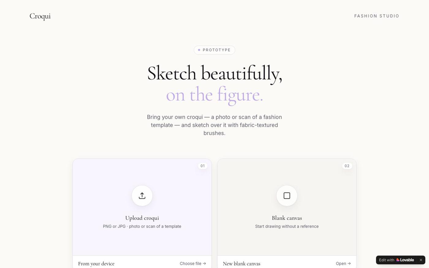 Croqui — Fashion Sketch Studio — screenshot