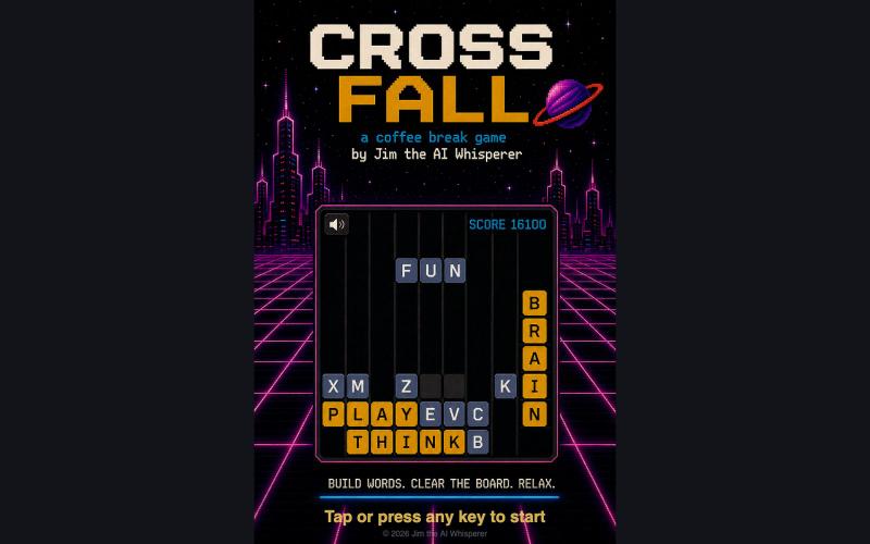 Cross Fall — a coffee break game by Jim the AI Whisperer — screenshot