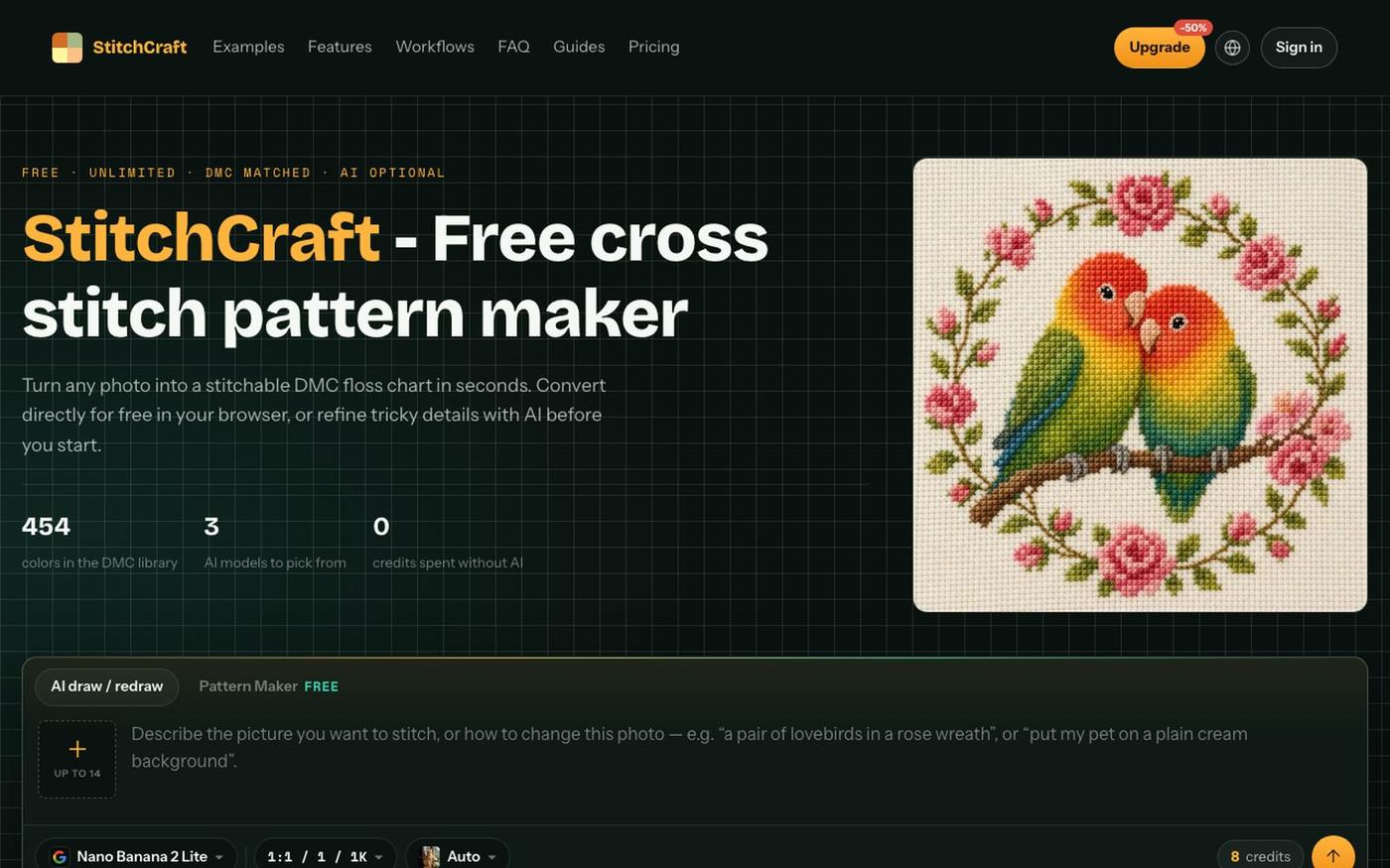 Free Cross Stitch Pattern Maker | StitchCraft — screenshot