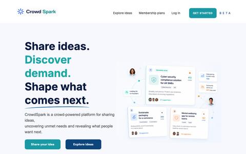 CrowdSpark | Share & Discover Real Business Ideas — screenshot