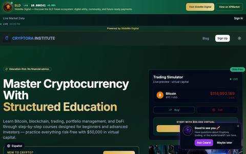 Cryptora Institute — Learn Cryptocurrency Trading & Blockchain — screenshot