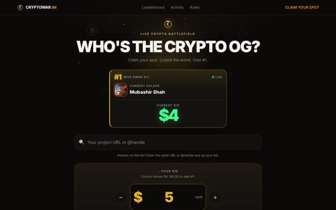 CryptoWar.lol — Who's the Crypto OG? — screenshot