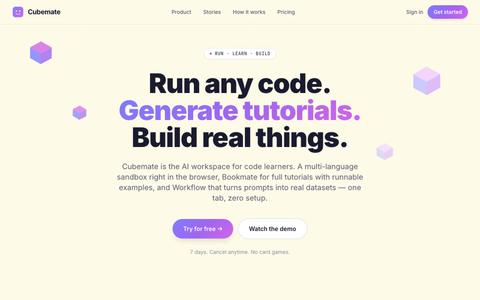 Cubemate - AI Code Learning Assistant — screenshot