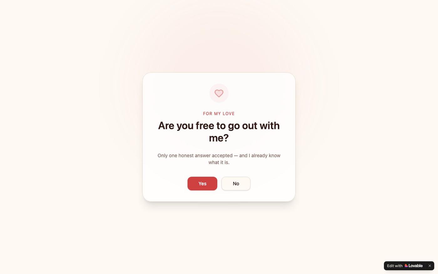 Are you free for go out with me 💕 — screenshot