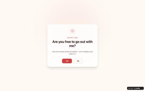 Are you free for go out with me 💕 — screenshot