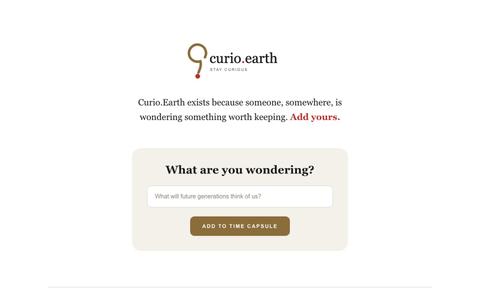 curio.earth — Stay Curious — screenshot