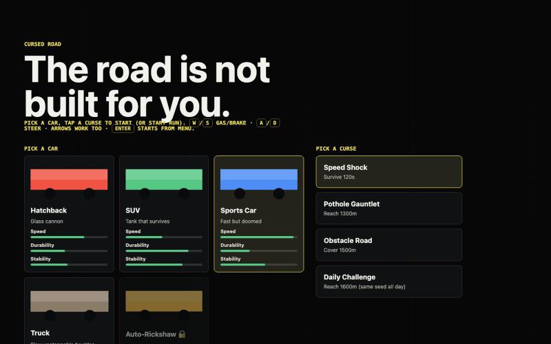 Cursed Road — screenshot