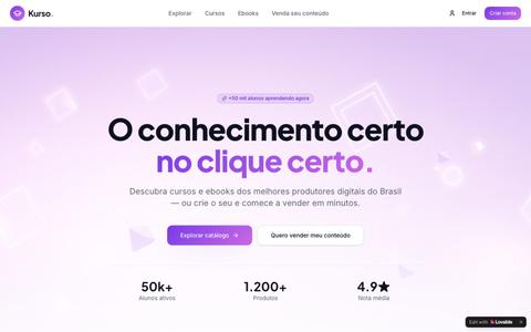 Kurso — Cursos e ebooks digitais que vendem sozinhos — screenshot