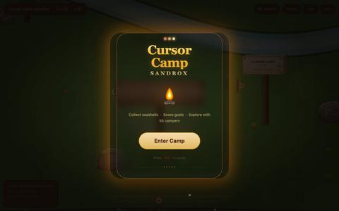 Cursor Camp Sandbox — Play Online, Seashells & Guide — screenshot
