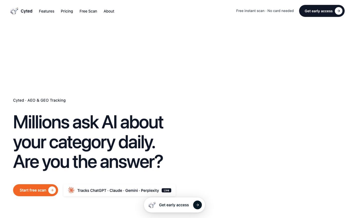 Cyted | AI Search & Visibility Tracking — screenshot