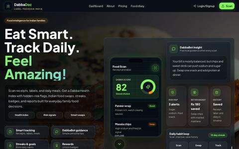 DabbaDoc - AI Food Health Intelligence for Indian Families | DabbaDoc — screenshot