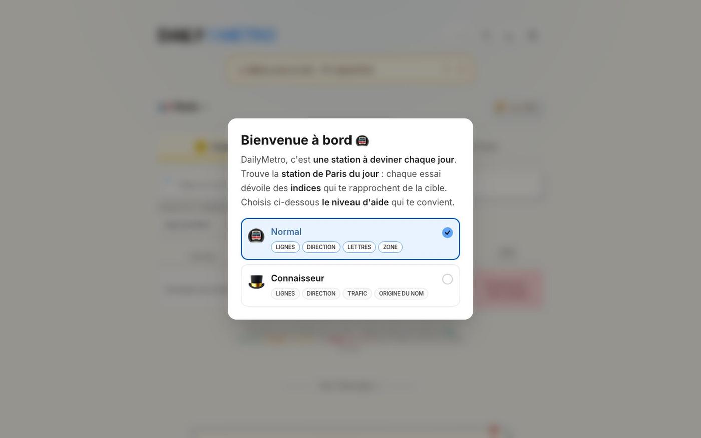 Devine la station de métro du jour · DailyMetro — screenshot