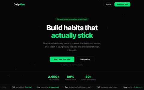 DailyRise — Daily Habit Coach — screenshot