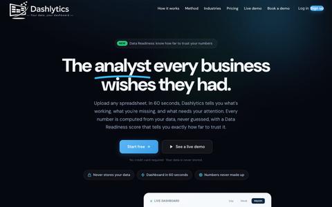 Dashlytics - Excel to Dashboard in Seconds — screenshot