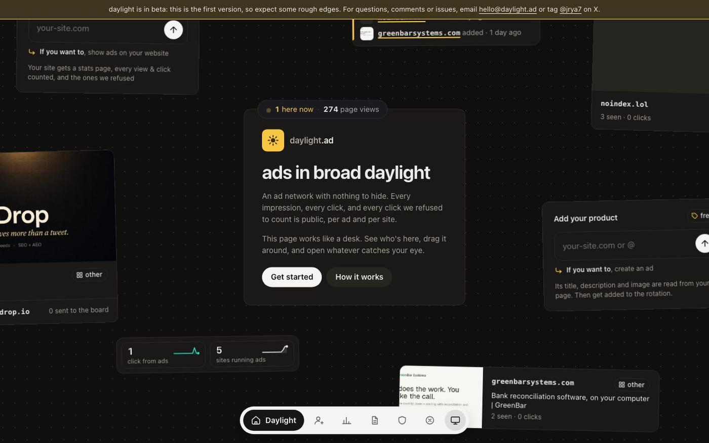 Run your ads in broad daylight — Daylight — screenshot
