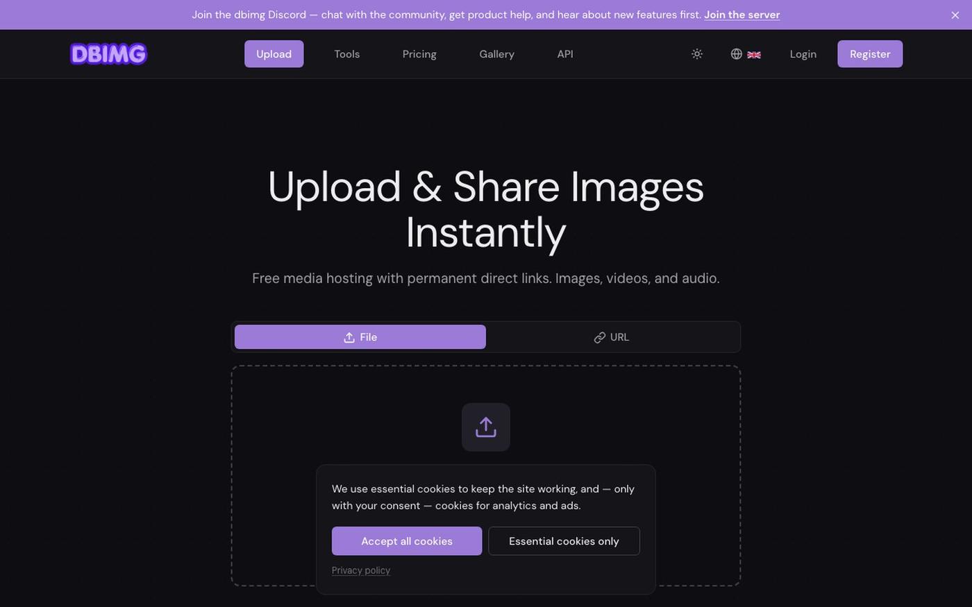 dbimg — Free Image & Video Upload | Media Hosting — screenshot