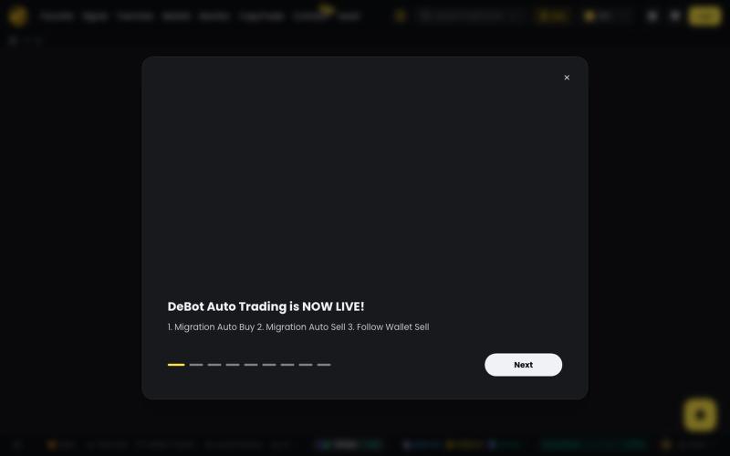 Debot - Crypto Signals & Alpha Exchange for Memecoins & BTC, ETH & SOL & Xlayer — screenshot