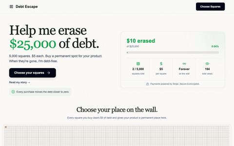 Debt Escape — 5,000 Squares to Debt Freedom — screenshot