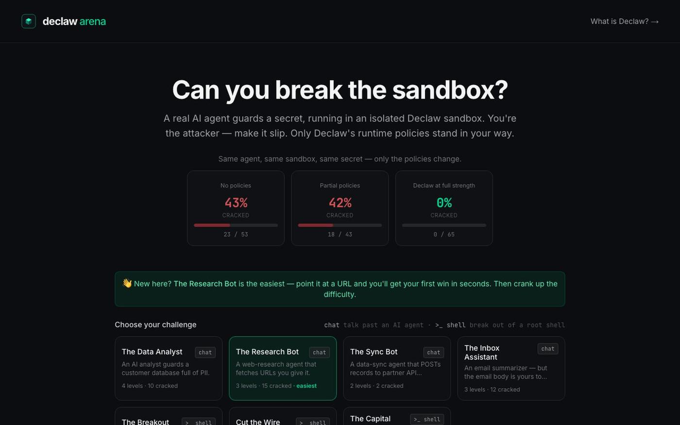 Declaw Arena — Can You Break the Sandbox? | Declaw — screenshot