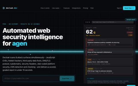 Decloak - Web Security Intelligence — screenshot