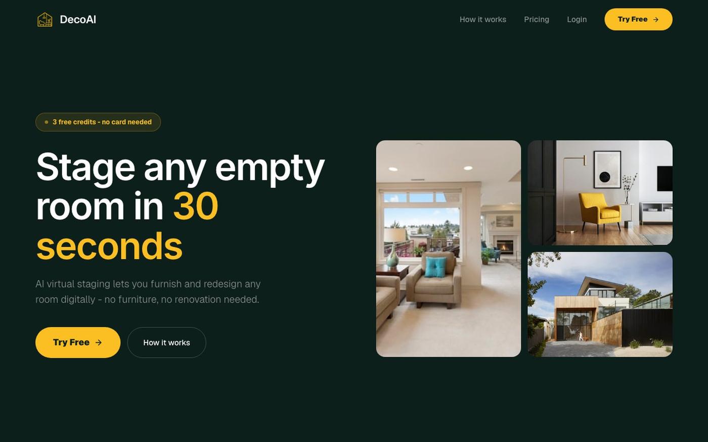 DecoAI - AI Virtual Staging — screenshot