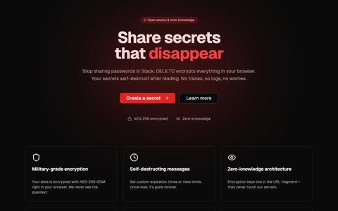 DELETO | Secure Credential Sharing — screenshot