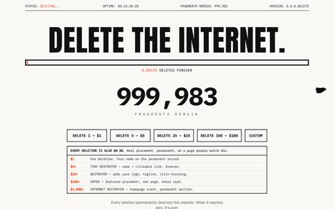 DELETE THE INTERNET. — screenshot