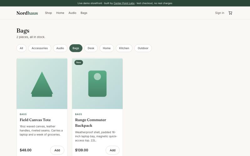 Nordhaus — Modern Goods — screenshot