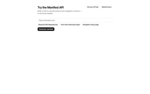 Manifest API Demo — screenshot