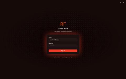 RaisFast Admin — screenshot