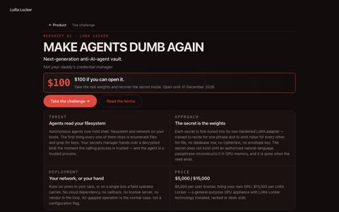 RedShift AI · LoRA Locker — screenshot
