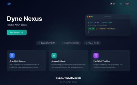 Dyne Nexus - AI API Gateway — screenshot