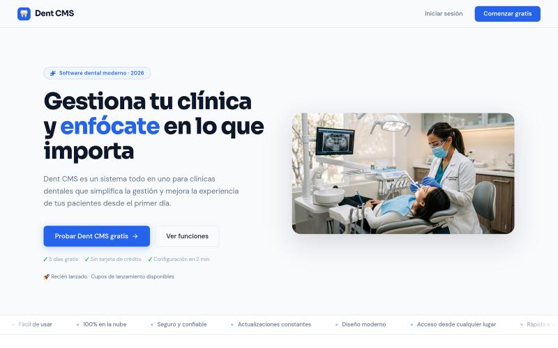 Dent CMS | Software para la gestión de clínicas dentales y consultorios — screenshot