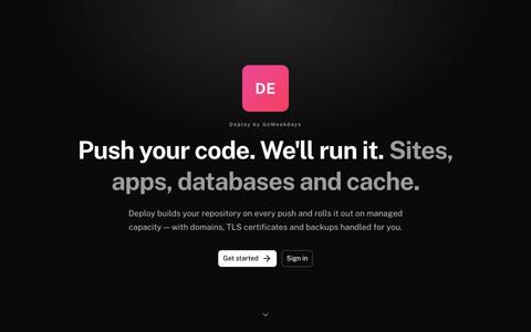 Deploy by GoWeekdays — screenshot