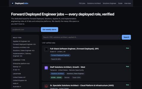 DeployedJobs — Forward Deployed Engineer jobs — screenshot