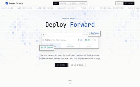 Deploy Forward — Tokens in, deployments out. Per engineer. — screenshot