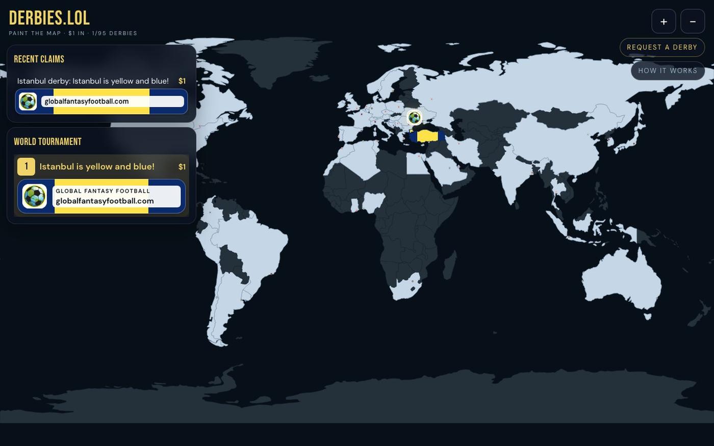 derbies.lol — world-wide derbies, painted by you — screenshot