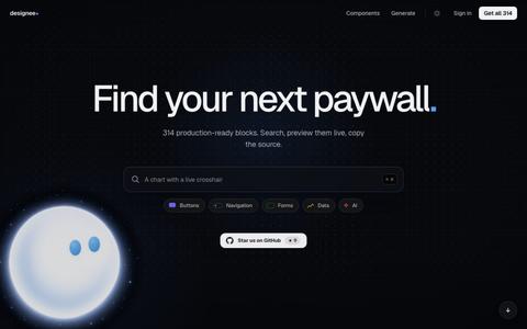 Designee · Find your next component — screenshot