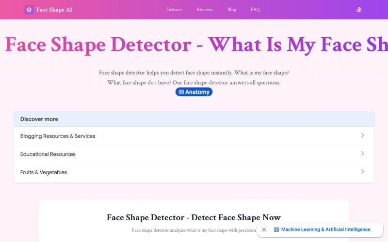 Free Face Shape Detector: Use AI to Discover Your Face Shape — screenshot