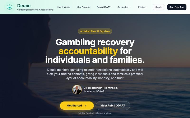 Deuce Recovery | Gambling Addiction Monitoring App — screenshot